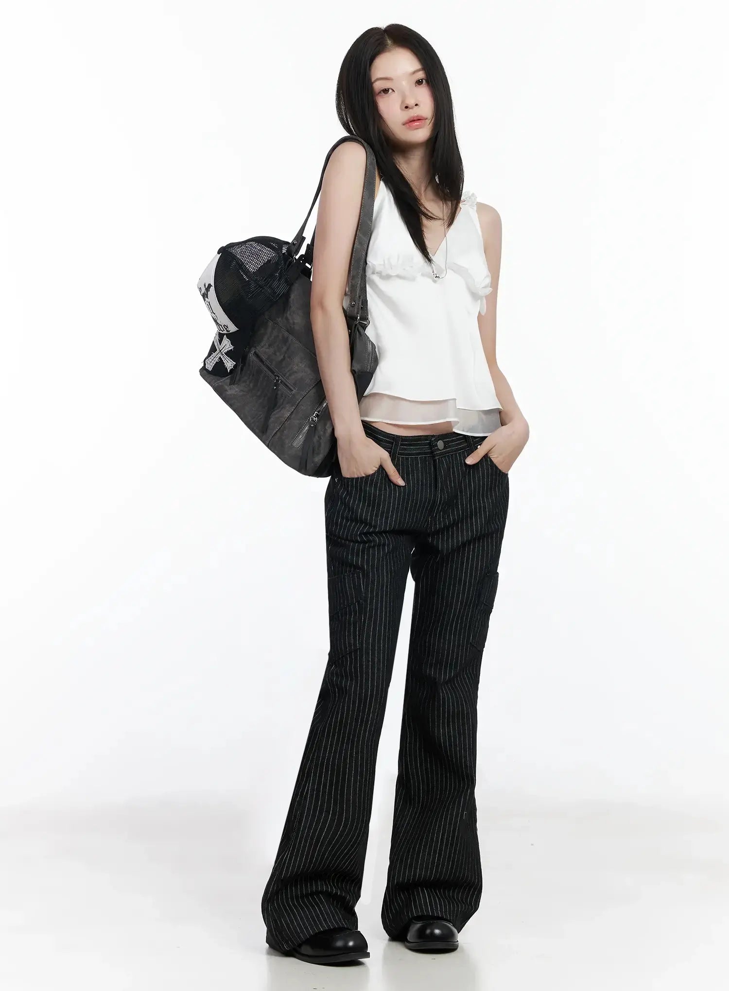 silky-frill-slip-top-im509 / White