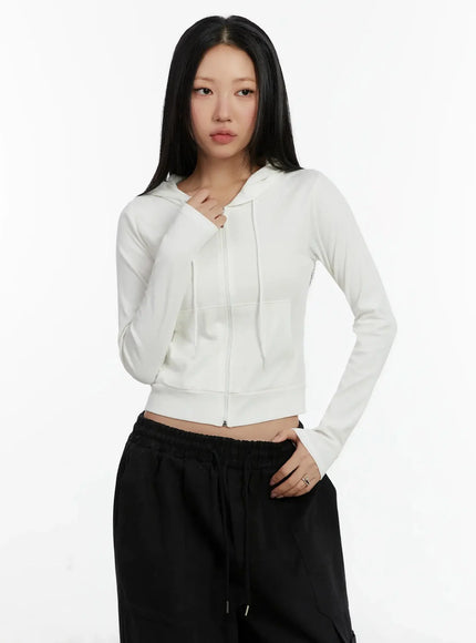 ribbed-crop-zip-up-hoodie-id525 / White