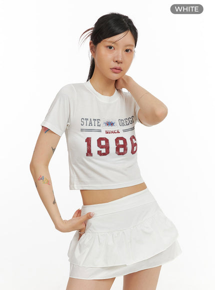 graphic-crop-tee-iy410 / White