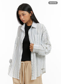 cotton-stripe-shirt-iu412 / White