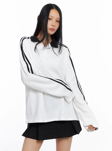 collar-oversized-top-co516 / White