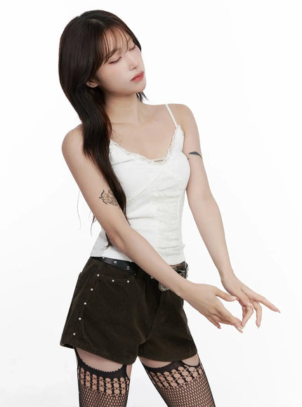 Lace Trim Detail Tank IN525