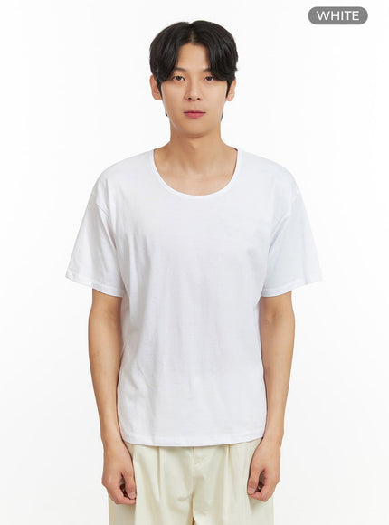 mens-round-neck-t-shirt-iy431 / White