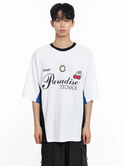 mens-graphic-paradise-casual-tee-il504 / White