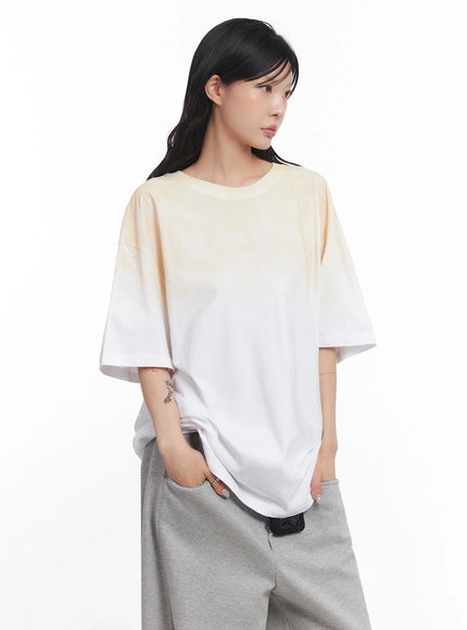 oversized-gradient-fade-t-shirt-ic503 / White