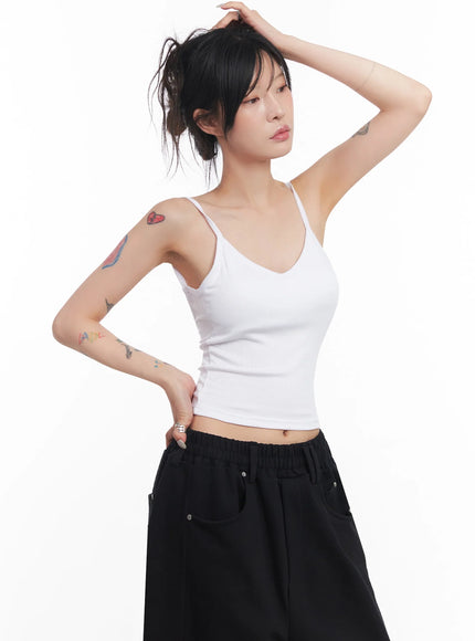 ribbed-cap-sleeve-tank-ic503 / White