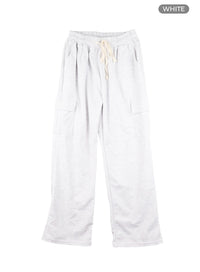 mens-solid-wide-fit-cargo-pants-ia401 / White