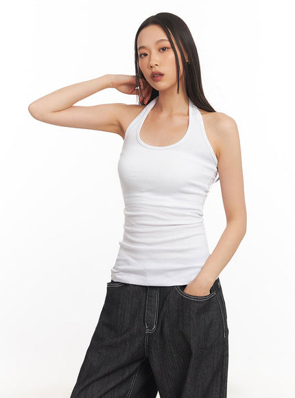 fitted-halter-top-ia507 / White