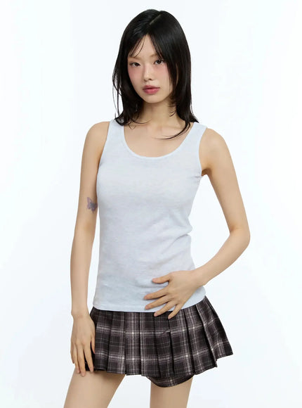 basic-slim-fit-tank-top-iu524 / White