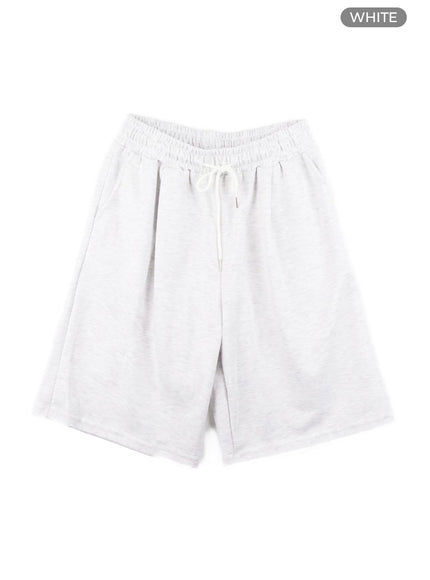 mens-loungewear-cotton-jogger-shorts-ia401 / White