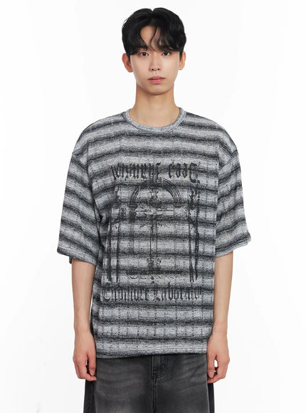 mens-oversized-striped-graphic-tee-iu526 / White