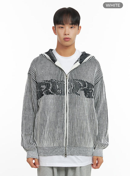 mens-striped-zip-up-hoodie-io420 / White