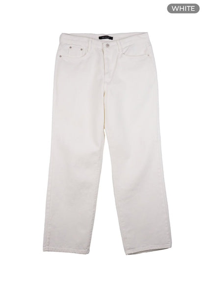 mens-classic-washed-straight-fit-denim-jeans-io420 / White