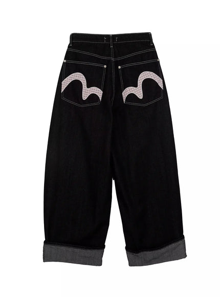 kacey-plaid-stitched-back-pocket-baggy-jeans-im513