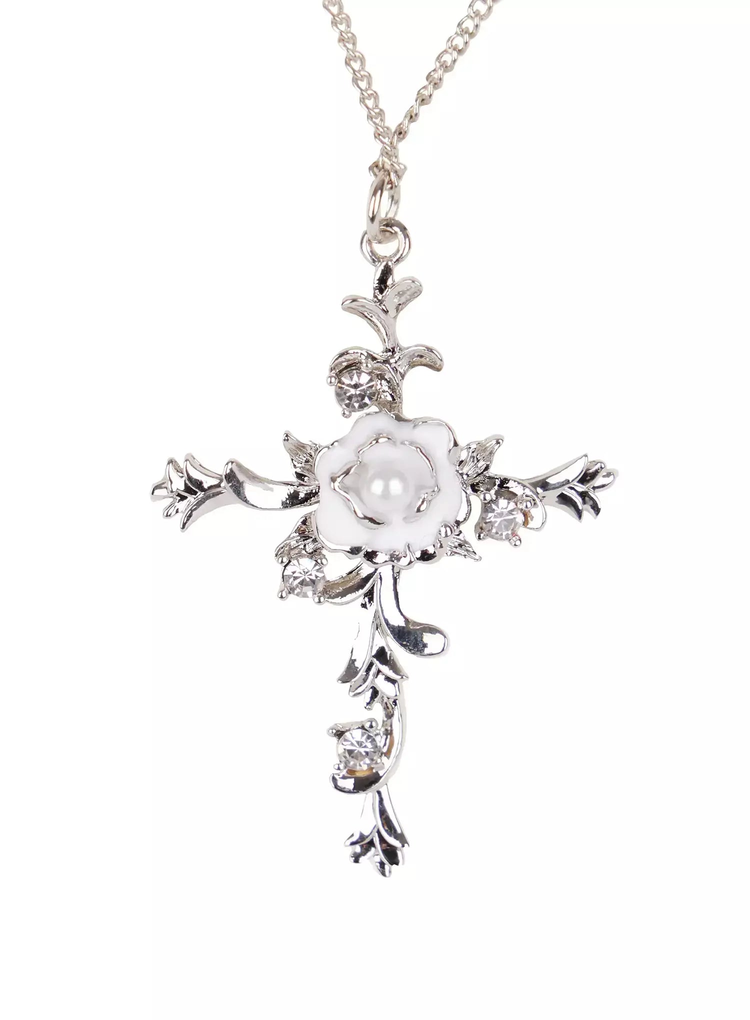 double-chain-cross-necklace-io527