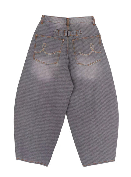 Novah Check Wide-Leg Jeans CA513