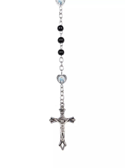 Rosary Style Cross Necklace IN525