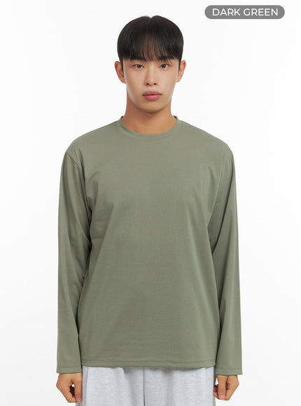 mens-basic-long-sleeve-t-shirt-io420 / Dark green