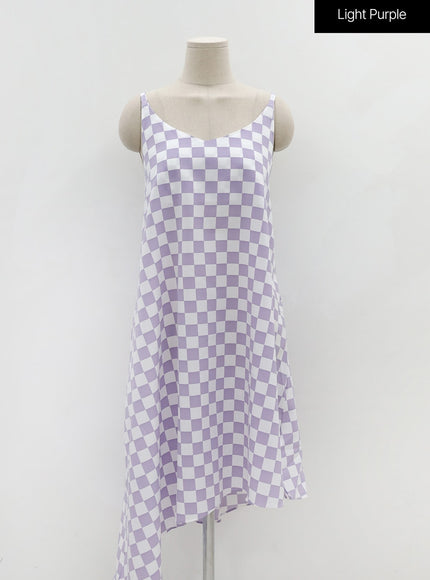 Plus Checked Sleeveless Dress IG09