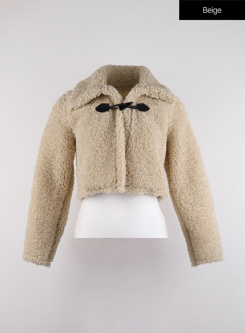 fleece-stand-collar-crop-jacket-id313 / Beige