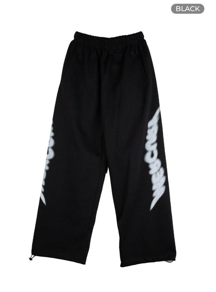 mens-graphic-sweatpants-il404 / Black