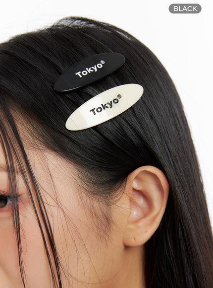 acrylic-lettering-hair-pin-if421 / Black