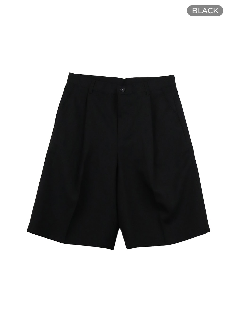 mens-pintuck-wide-leg-shorts-iy416 / Black