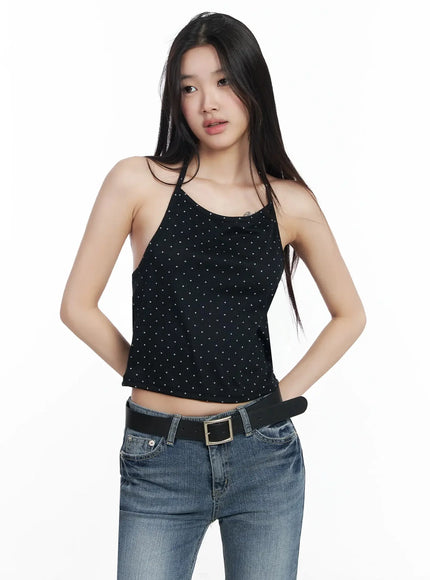 Polka Dot Halter Neck Top IM503