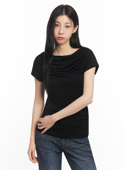 off-shoulder-slim-fit-mini-dress-iu509 / Black