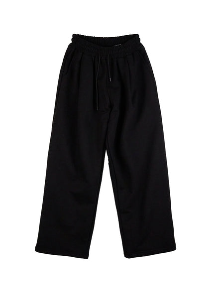 mens-pintuck-wide-leg-sweatpants-in426 / Black