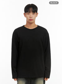 mens-cozy-comfort-long-sleeve-t-shirt-is420 / Black