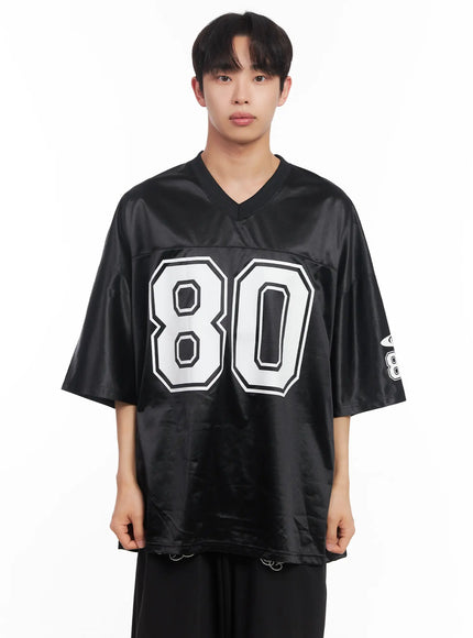 mens-oversized-v-neck-jersey-iu518 / Black