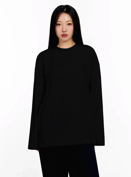relaxed-fit-long-sleeve-tee-ia507 / Black