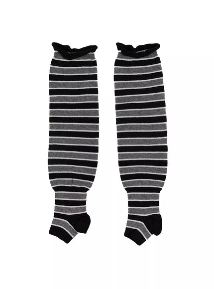 striped-leg-warmers-im509 / Black