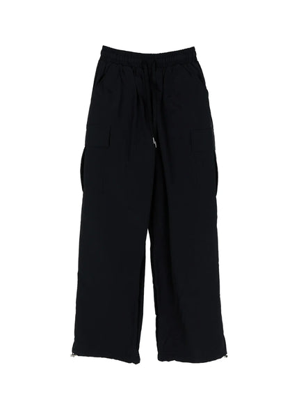 mens-cargo-drawstring-pants-ig508 / Black