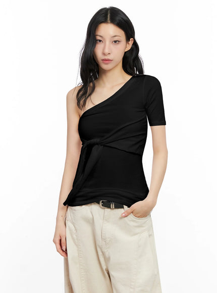 front-tie-asymmetric-top-ig508 / Black