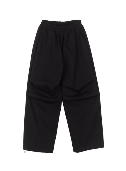 mens-pintuck-windbreaker-pants-iy508 / Black