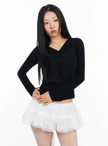 layered-bustier-top-ia507 / Black