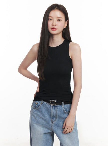 essential-mock-neck-tank-top-iy509 / Black