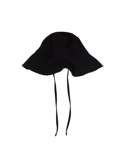 lace-back-ribbon-bucket-hat-im509 / Black