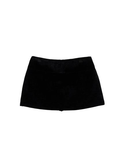 Velvet Low-Rise Mini Skirt IJ502