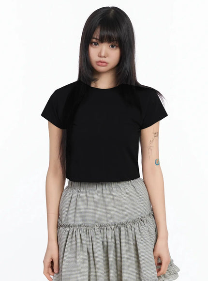 basic-crop-tee-ia523 / Black