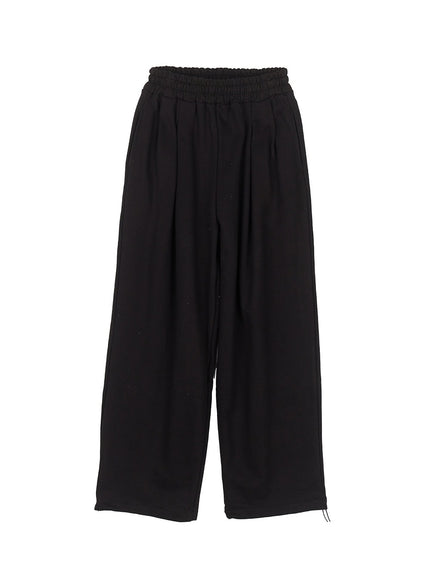 pintuck-oversized-sweatpants-iy516 / Black