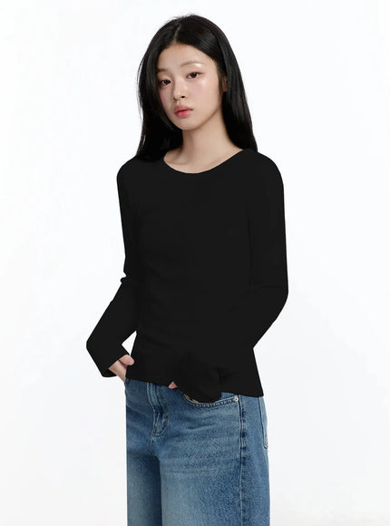 Classic Round Neck Long Sleeve Top IM519