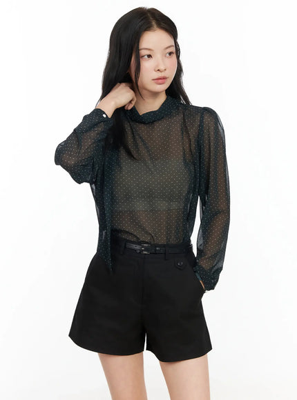 Sheer Polka Dot Blouse IM524
