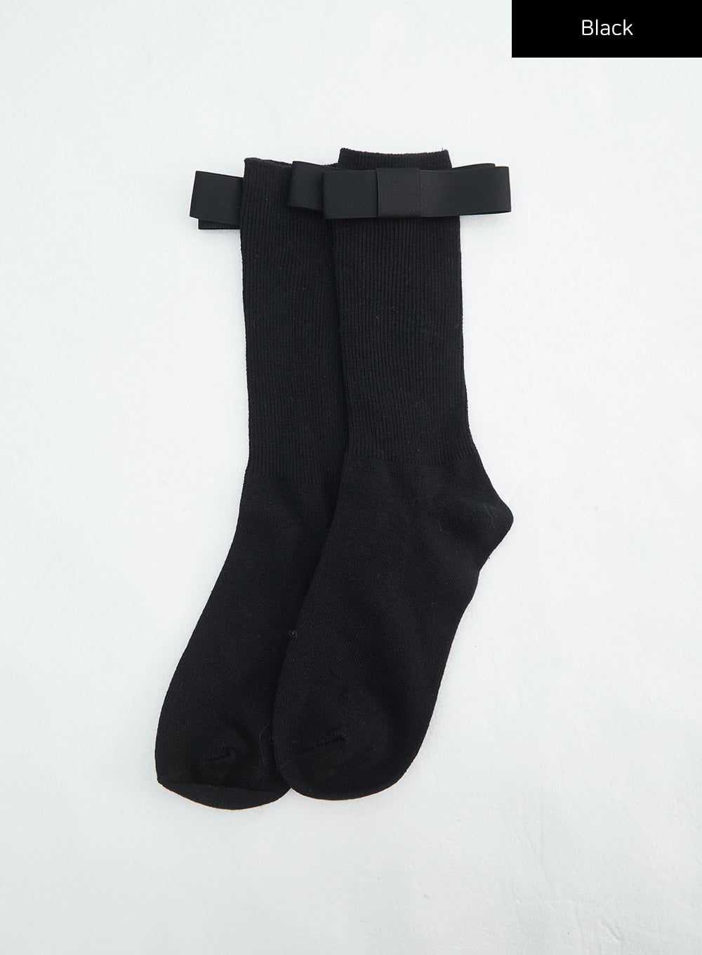 ribbed-ribbon-socks-in316 / Black