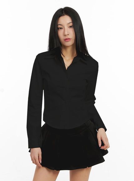 Classic Buttoned Slim-Fit Collared Shirt IJ503