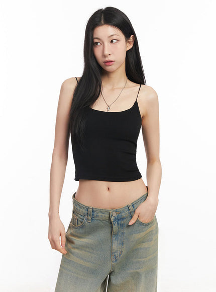 essential-stretchy-crop-cami-top-iy529 / Black