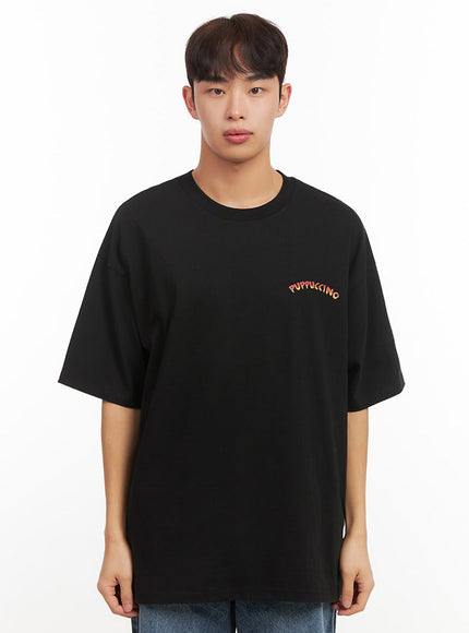 mens-logo-oversized-t-shirt-if517 / Black