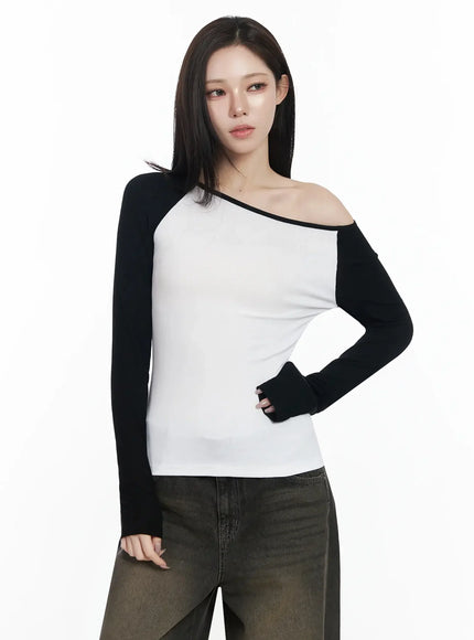 basic-raglan-long-sleeve-top-ij528 / Black